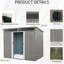 Rangement extérieur 8 X 6 pi avec panneau transparent et portes verrouillables - Ajoute de la valeur à votre espace Glissade à plaque de 8 pi 6 pi convenant à la pelouse et au jardin