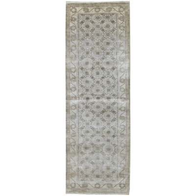 Hand-Knotted High-Quality Camel and Ivory Runner
