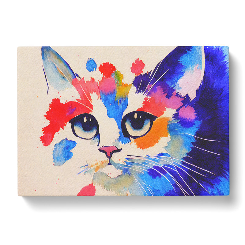 Colourful Cat Vol.2 - Wrapped Canvas, 40cm H x 60cm W x 3cm D