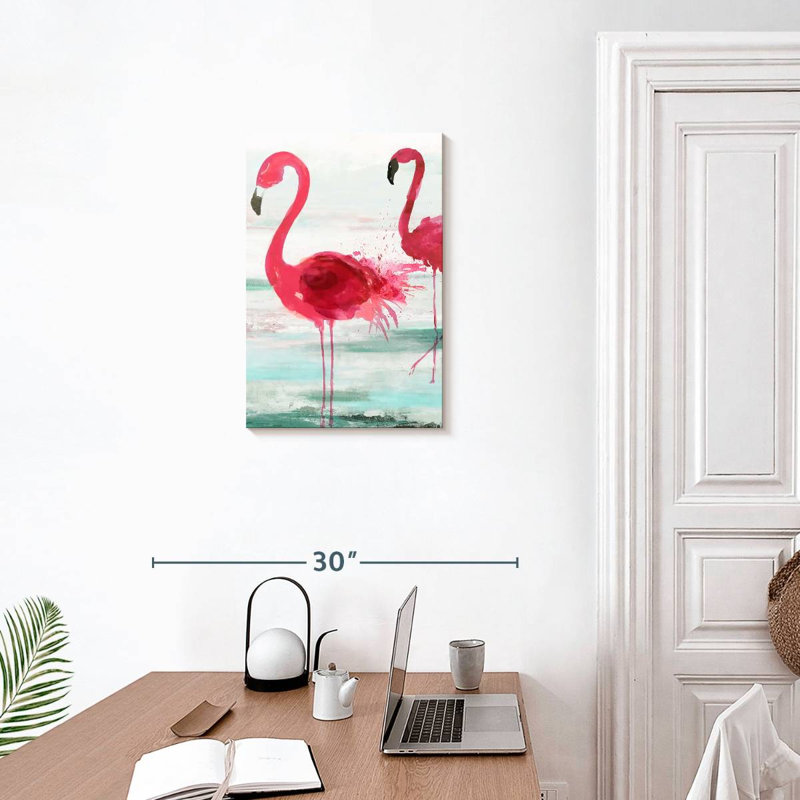 Beach Flamingoes, 24" H x 16" W