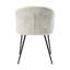 Chaise d'appoint en velours beige 2 pièces, avec pieds en métal noir pour les chaises de style moderne en velours,