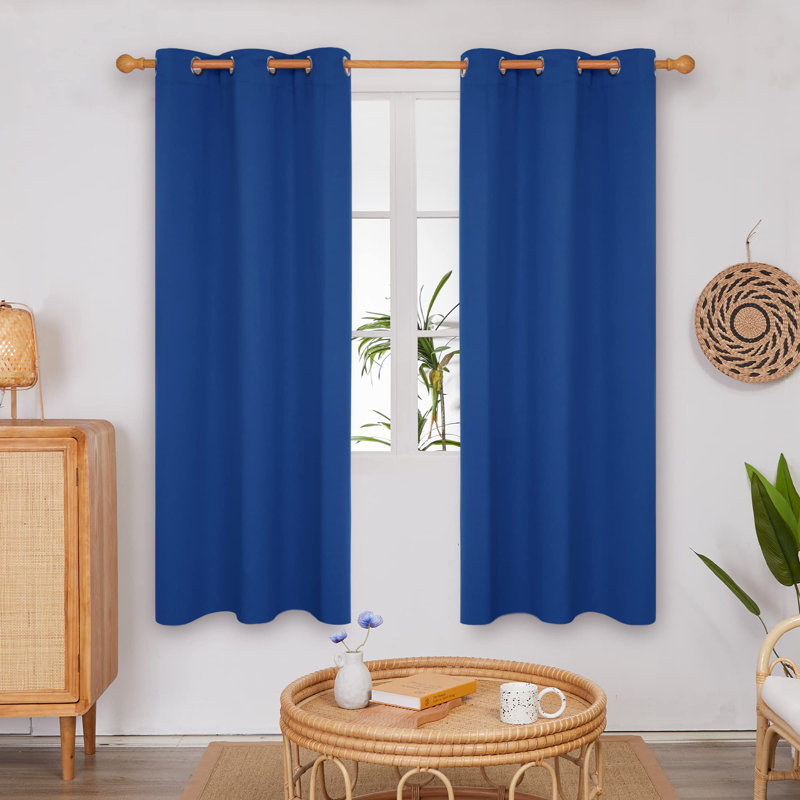 Thermal Insulated Room Darkening Grommet Curtain Panels (Set of 4), 38" W x 54" L, Black