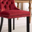Chaise de salle à manger classique en velours bourgogne (lot de 2). Style moderne du milieu du siècle, coussins en mousse à haute résilience, pieds en bois massif. Revêtement en velours, structure robuste, confort et élégance.