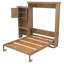 Grand lit escamotable avec tablettes de rangement et conception à persiennes - Lit mural peu encombrant, couleur bois-1114186043