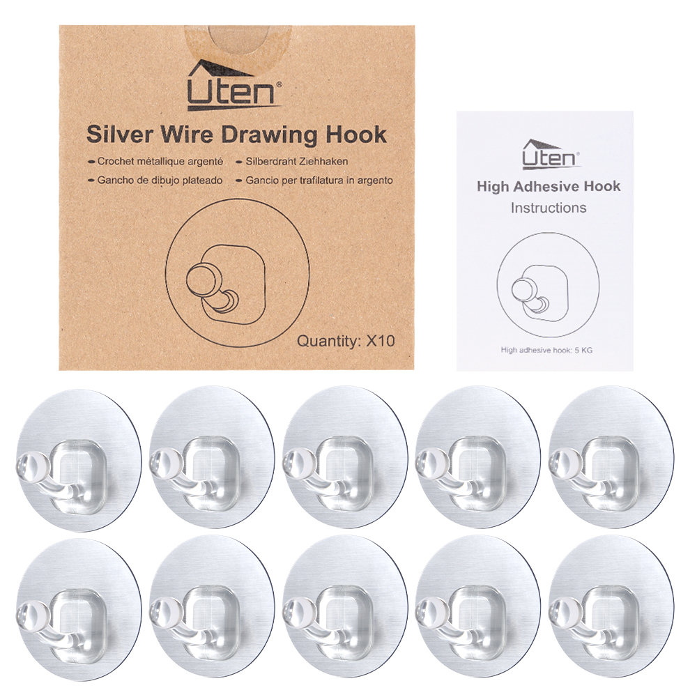 Adhesive Towel Robe Hooks (10 Pcs) Uten