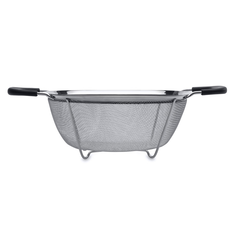 10" Stainless Steel Round Mesh Colander with TPR Handles