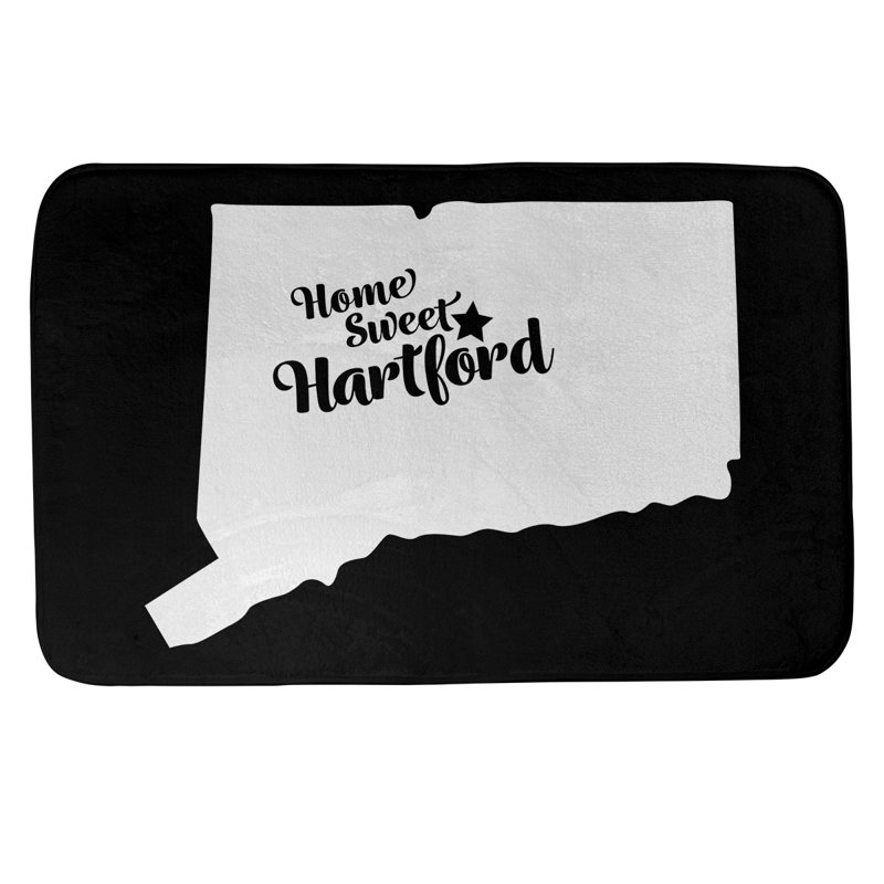 Tapis de salle de bain fairbanks alaska, l 17 po x L 21 po, Noir, Home sweet Hartford