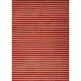 Striped Area Rug in Red