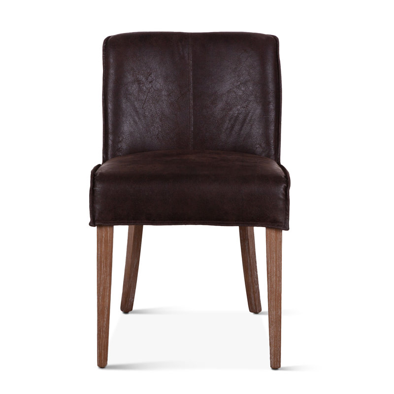 Hagood Leather Dining Chair, Dark Brown