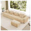 Ensemble de salon modulaire en velours avec repose-pieds, sans assemblage requis, ensemble de salon en L avec repose-pieds-129098688-129098689
