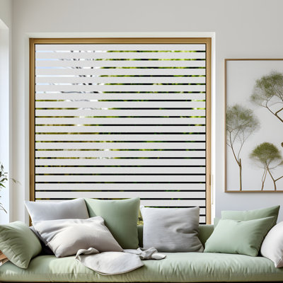Stripe Pattern Frosted Window Decal