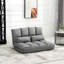Plancher convertible, chaise de lit pliante avec 2 coussins, réglable, gris, écoénergétique, lit pliable de construction, dossier et appui-tête, économie, structure robuste