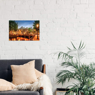 Amsterdam Impression From Singel - No Frame Print on Canvas