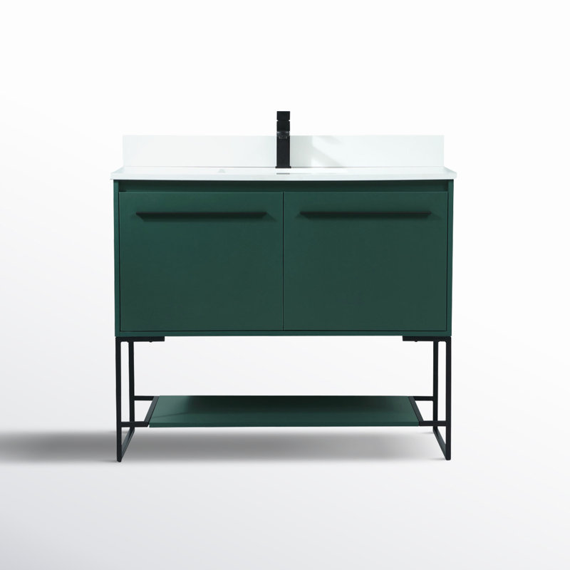 Ensemble de meuble-lavabo simple 40 po Rozell, Vert