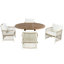 Ensemble de table de salle à manger extensible en bois 5 pièces pour table d'extérieur de 12 pouces avec 4 chaises en rotin pliable pour la cour, le balcon, le jardin, le bord de la piscine, naturel Topmat