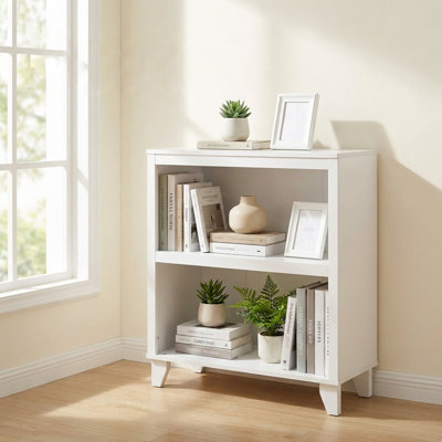 2-Tier Open Bookcase, Storage and Display Bookshelf Shelf With Legs for Home Office and Living Room