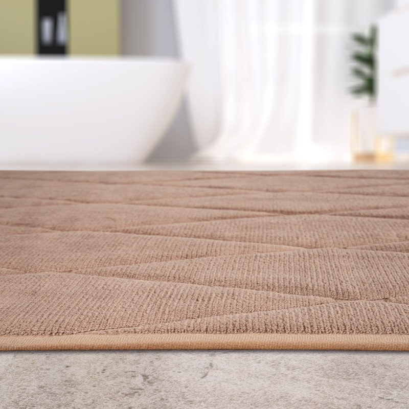 Corby Rectangle Bath Mat, Beige, 70cm W x 120cm L