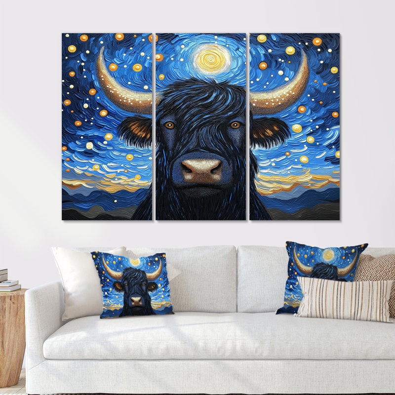 Adalee - ensemble d'art mural Yaks, H 32 po x l 48 po, Ne s’applique pas, Impression sans cadre en métal