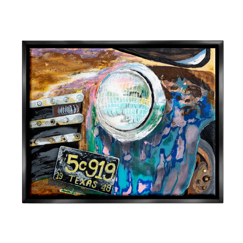 «Up-Close Texas Car Headlight Modern Street Style» par Stacy Gresell - Peinture, H 25 po x l 31 po x P 1,7 po
