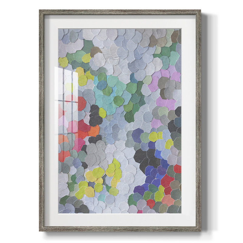 Printed Speckled Matter II, reproduction encadrée, Papier encadré argent vieilli, Blanc