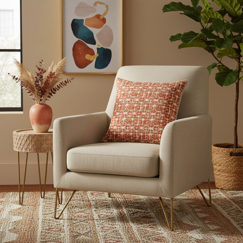 Foster Square Pillow Cover & Insert, Spice
