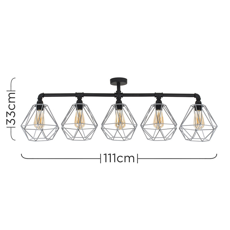 Uma 111cm 5 -Light Track Kit, LED Bulb