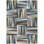 10' X 14' Navy Blue Brown And Beige Geometric Washable Indoor Outdoor Area Rug