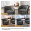 Fauteuil demi-tonneau pivotant en mélange de coton gris Applewold avec base en bois massif-1593359141
