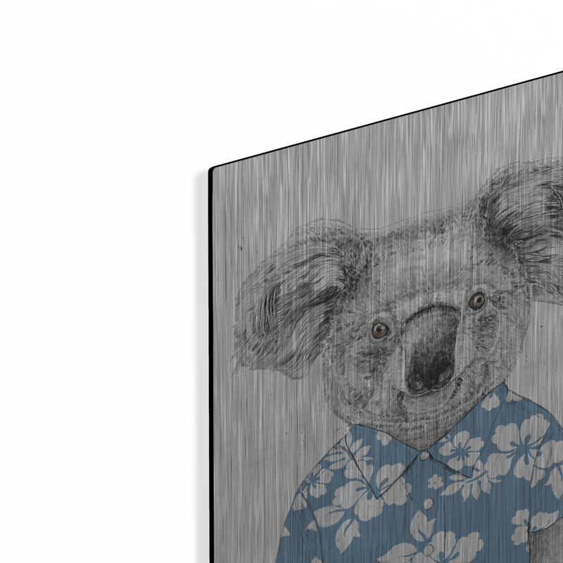 Trinx «Summer Koala, Blue» par Balazs Solti, art mural en métal, H 16 po x l 12 po