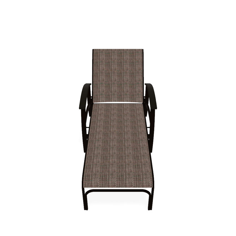 Belle Isle Outdoor Chaise Lounge, White 6D Sunbrella®, Beachwood P40, Textured Kona