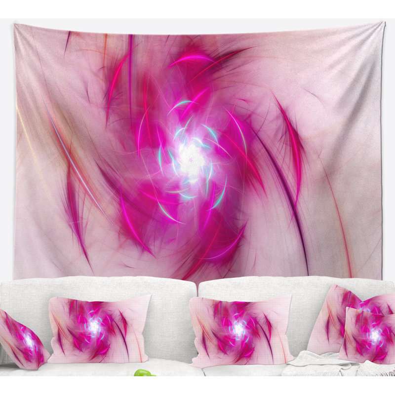 Tapisserie floral mauve à réaction nucléaire, H 32 po x l 39 po