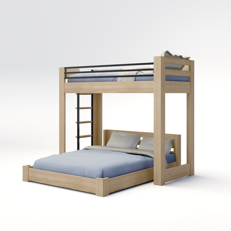 Elevated Kids Bed, Full XL/Full XL, Location G, Driftwood