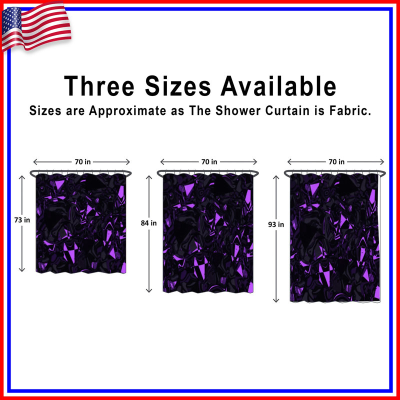 Rideaux de douche abstraits violets extra longs, 70in W x 84in H
