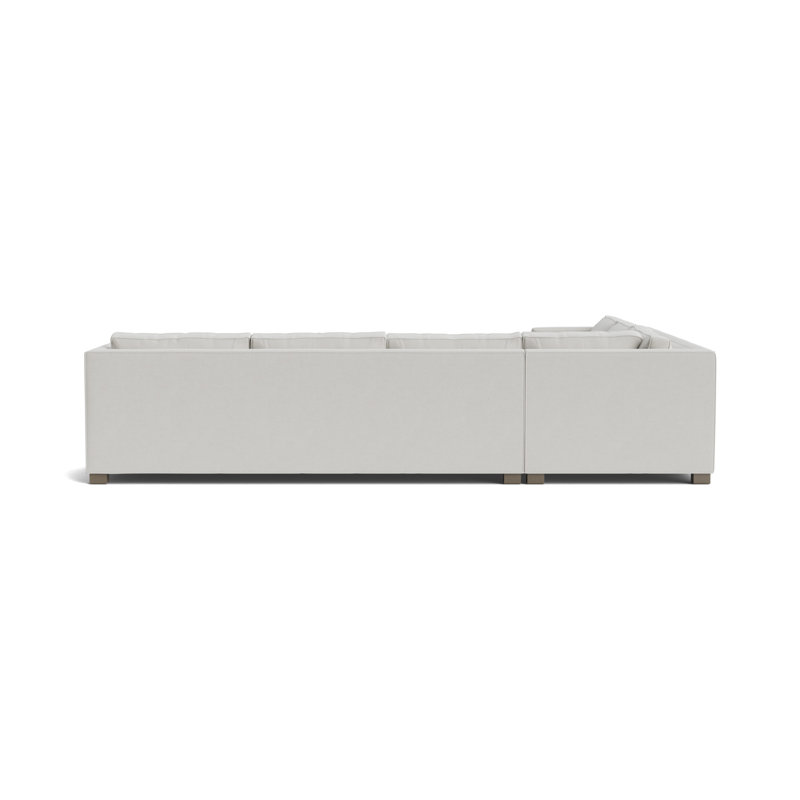 Keaton Chaise Sectional, Performance Velvet - Silver, Driftwood