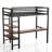 Loft Bed Twin Size with L Shaped Desk and Shelves, Metal Bed Frame Power Outlet and LED Lighted-405782117