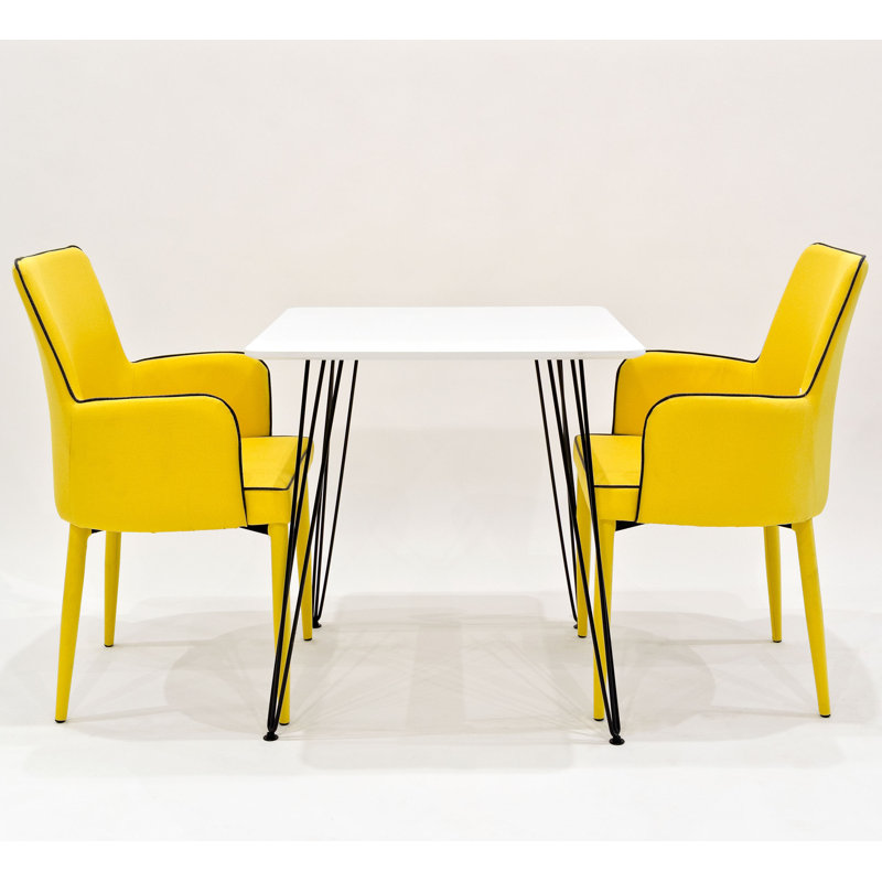 Voris 2 - Person Dining Set, Yellow
