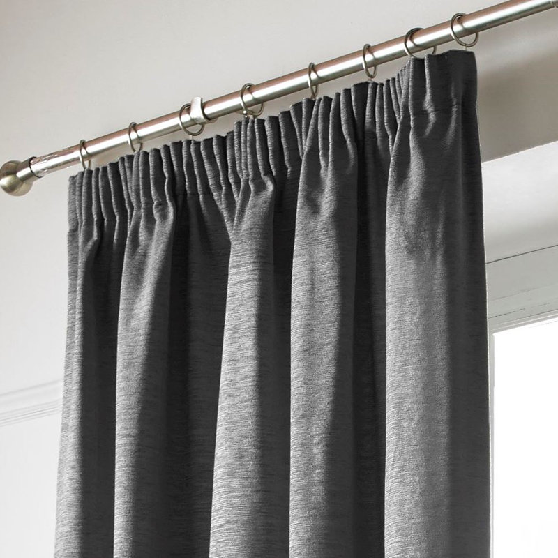 Juanita Semi Sheer Curtain, Charcoal, 228 W x 228 D cm