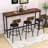 4-Piece Dining Table Set, Industrial Rectangular Table with Upholstered Chairs and Adjustable Foot Pad-1125011555-1125011564