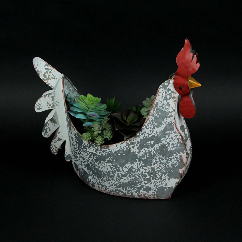 Pot de fleurs en métal Eadwina Farmhouse Garden Decor