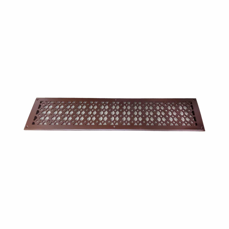 Grille murale en métal, Brun, 6 po x 30 po