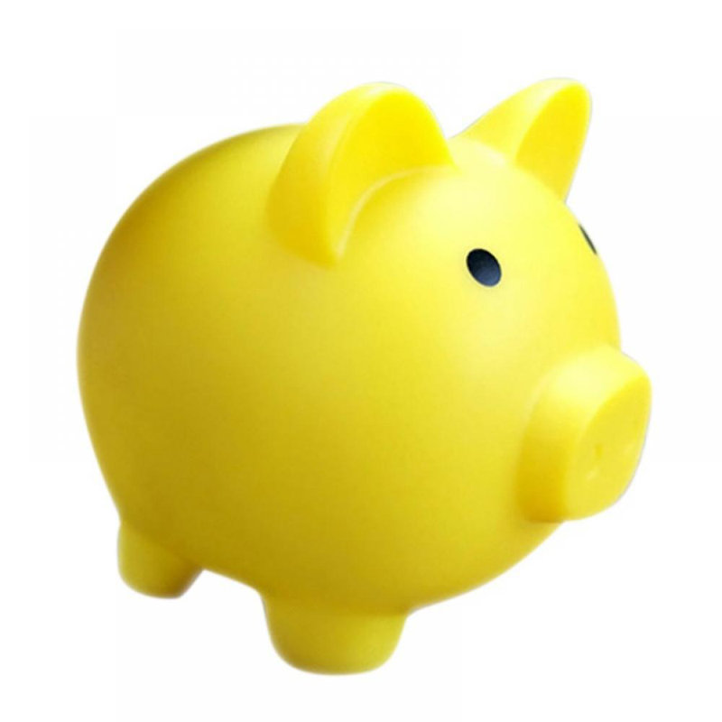 Tirelire cochon, H 3,94 po x l 5,12 po x P 4,53 po, Jaune