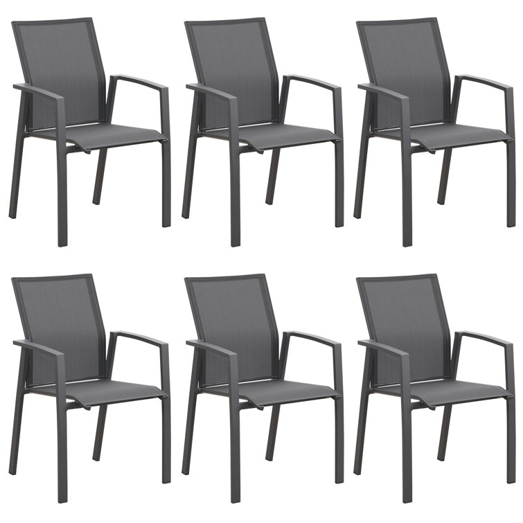 Aluminum Stacking Patio Dining Armchair, Fully Assembled