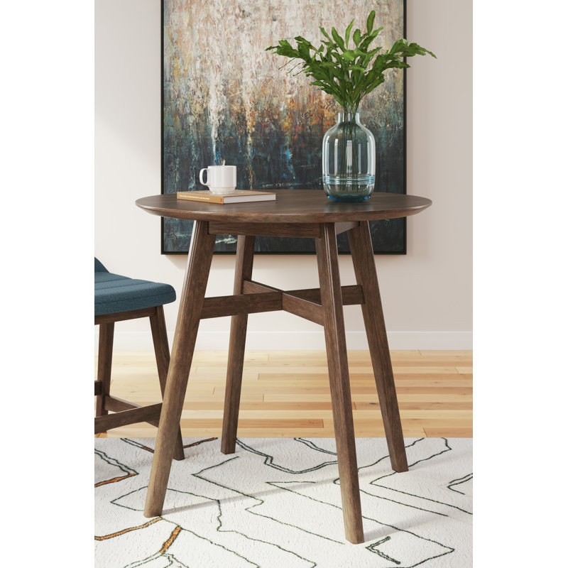 Modern Lyncott Round Wood Counter Height Extendable Dining Table