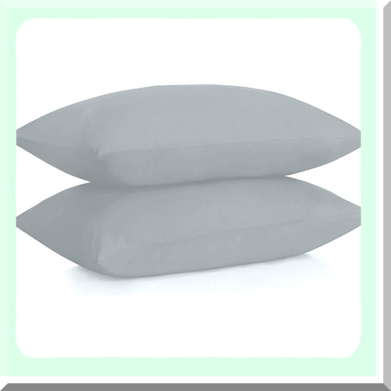 CoolCotton Jersey Queen Pillowcases - Set of 2, 145 GSM Standard Size, Crisp & Breathable Cooling Pillow Cases for a Restful Sleep Experience.