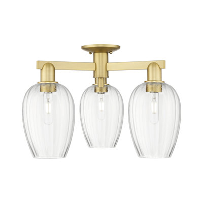 Ruvalcaba - 3 Light Flute Shade Semi-Flush Mount