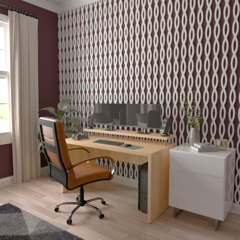 Ensemble de panneau mural décoratif à lattes réglables en PVC Rakaia, H 94 po x l 2,5 po x P 0,75 po