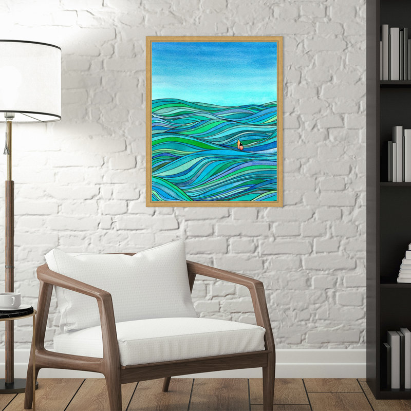 «Surfer Bruh» par Gurdarshan, reproduction d'art sur toile encadrée, H 20 po x l 16 po