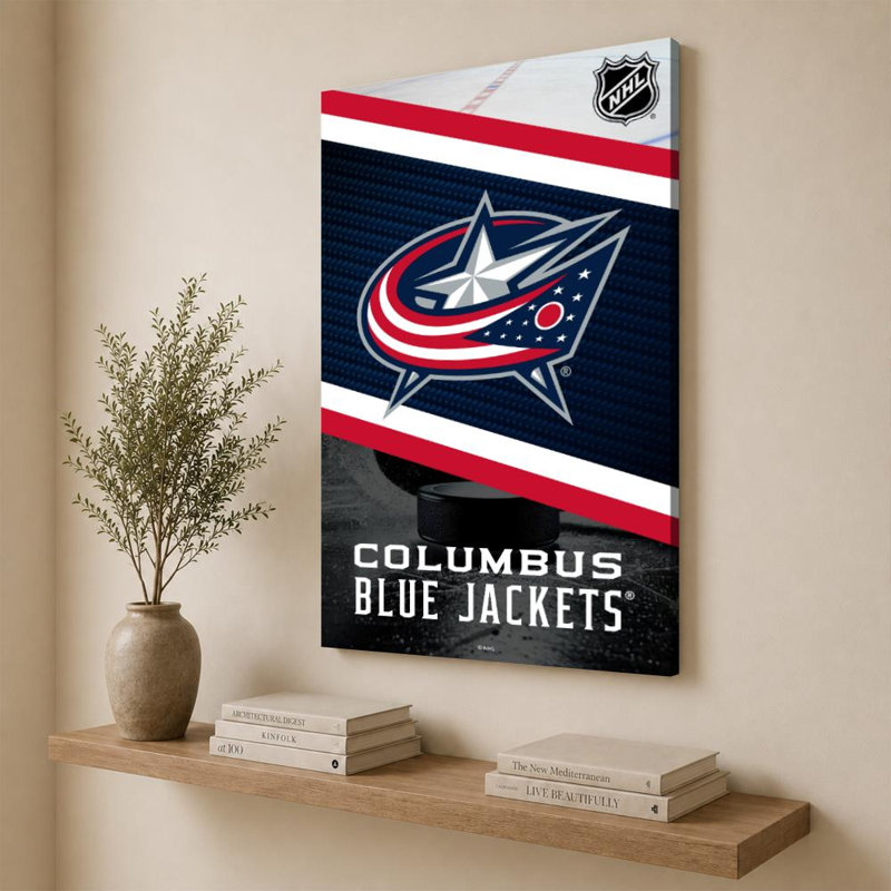 Décoration murale des Blue Jackets de Columbus (NHL), H 60 po x l 40 po, Toile tendue, Ne s’applique pas