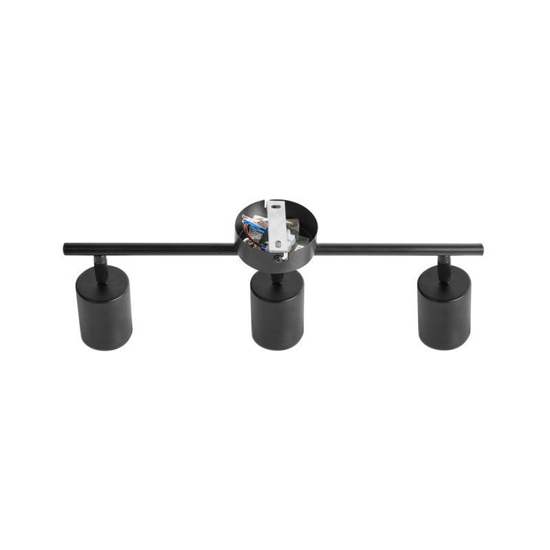 2 Light Spotlight NYANDO Metal Black, 16cm H x 42cm W x 8cm D, Satin Black