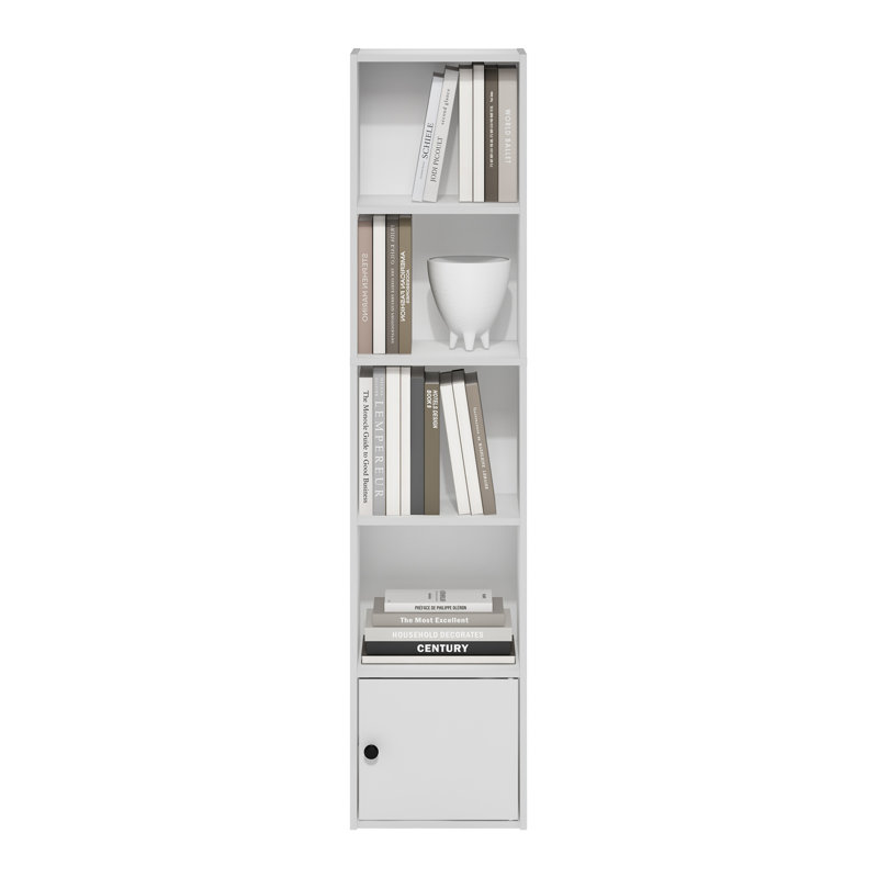 Bibliothèque standard Aagam, Blanc, (5 tablettes) H 52 po x l 12 po x P 10 po